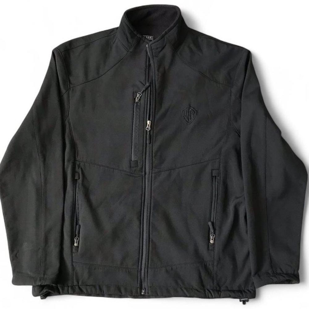 Renegade x Warner Bros Black Softshell Jacket | Men’s Large | Full Zip WB Logo